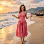 Bra Red Gingham Elegance Flare Dress