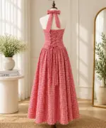 Bra Red Gingham Elegance Flare Dress - Image 2
