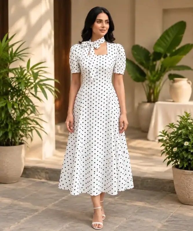Polka Dotted White