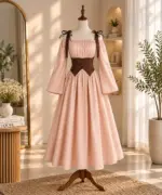 Vintage Cream Unique Dress - Image 3
