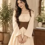Vintage Cream Unique Dress