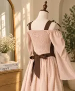 Vintage Cream Unique Dress - Image 2